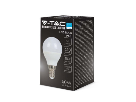 SKU 21170 VT-236-N V-TAC PRO Lampadina LED Chip Samsung E14 4,5W P45 6500K