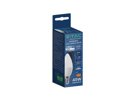 SKU 2120186-6 VT-293D V-TAC PRO Lampadina LED Chip CREE E14 5,5W Candela 4000K Dimmerabile