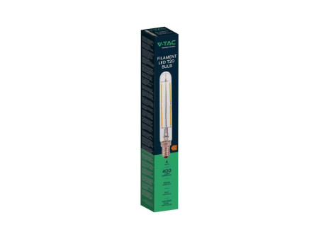 SKU 212701 VT-2204 V-TAC Lampadina LED E14 4W T20 Filamento 3000K