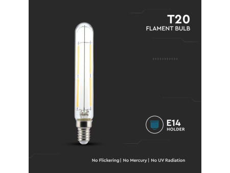 SKU 212702 VT-2204 V-TAC Lampadina LED E14 4W T20 Filamento 4000K
