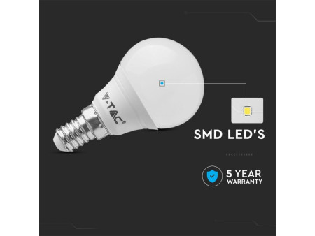 SKU 212733 VT-2266 V-TAC Lampadina LED E14 4,5W P45 3000K (Box 6 pezzi)