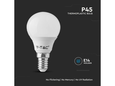 SKU 212734 VT-2266 V-TAC Lampadina LED E14 4,5W P45 4000K (Box 6 pezzi)