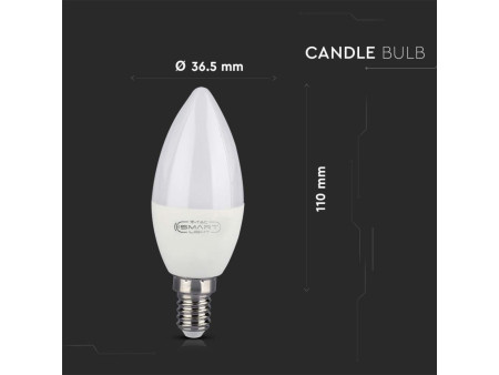 SKU 212754 VT-5114-N V-TAC Lampadina LED E14 4,5W a Candela per Google Home e Alexa con App V-Tac Smart RGB e 3 in 1 Dimmerabile