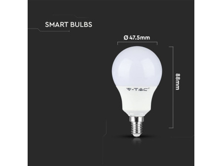 SKU 212775 VT-2234 V-TAC Lampadina LED E14 4,8W P45 con Telecomando RGB + 3000K