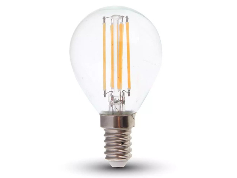 SKU 212845 VT-2466 V-TAC Lampadina LED E14 6W 100LM/W P45 Filamento 3000K