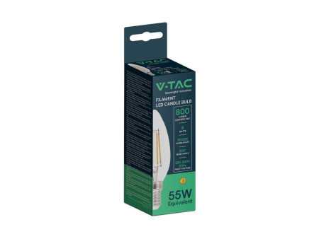 SKU 212850 VT-2327 V-TAC Lampadina LED E14 6W 130LM/W Candela Filamento 6500K