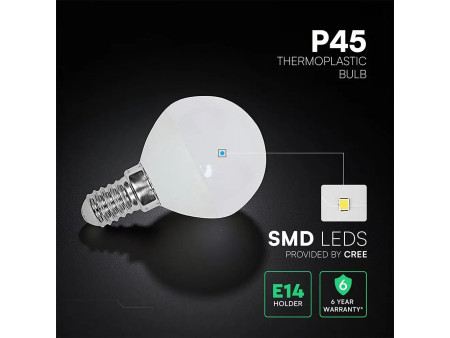 SKU 2141236 VT-1819 V-TAC PRO Lampadina LED Chip CREE E14 3,7W P45 3000K