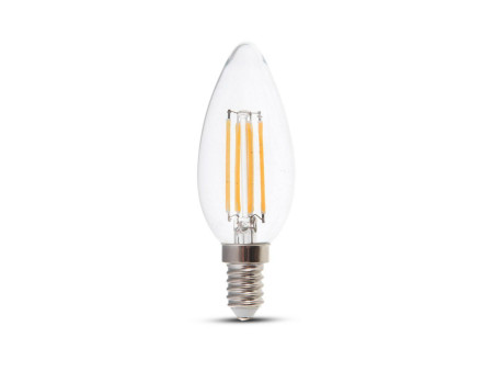 SKU 214301 VT-1986 V-TAC Lampadina LED E14 4W 100LM/W Candela Filamento 3000K
