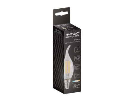 SKU 214429 VT-1997 V-TAC Lampadina LED E14 4W Candela a Fiamma Filamento 4000K