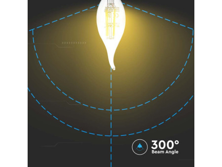 SKU 214429 VT-1997 V-TAC Lampadina LED E14 4W Candela a Fiamma Filamento 4000K