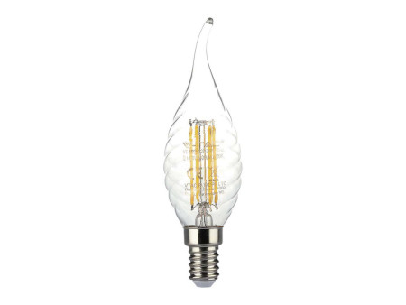 SKU 214431 VT-1995 V-TAC Lampadina LED E14 4W 100LM/W Candela a Fiamma Tortiglione Filamento 4000K