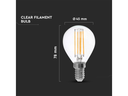 SKU 214425 VT-1996 V-TAC Lampadina LED E14 4W P45 Filamento 4000K