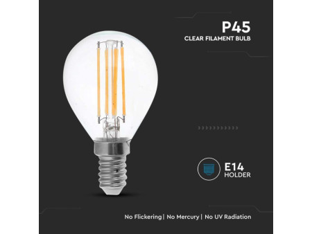 SKU 214425 VT-1996 V-TAC Lampadina LED E14 4W P45 Filamento 4000K