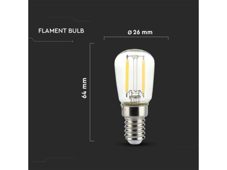 SKU 214445 VT-1952 V-TAC Lampadina LED E14 2W ST26 Filamento 4000K