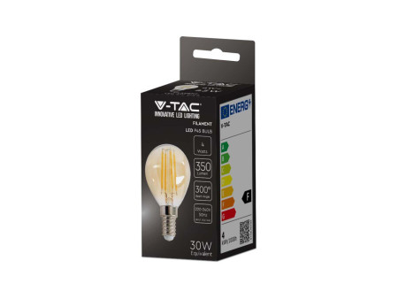 SKU 214499 VT-1953 V-TAC Lampadina LED E14 4W P45 Filamento Ambrato 2200K
