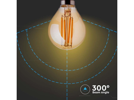 SKU 214499 VT-1953 V-TAC Lampadina LED E14 4W P45 Filamento Ambrato 2200K