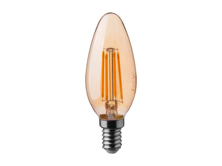 SKU 217113 VT-1955 V-TAC Lampadina LED E14 4W Candela Filamento Ambrato 2200K