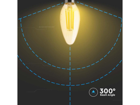 SKU 217113 VT-1955 V-TAC Lampadina LED E14 4W Candela Filamento Ambrato 2200K