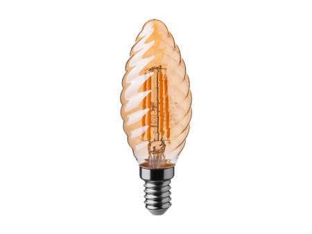 SKU 217115 VT-1948 V-TAC Lampadina LED E14 4W Candela Tortiglione Filamento Ambrato 2200K
