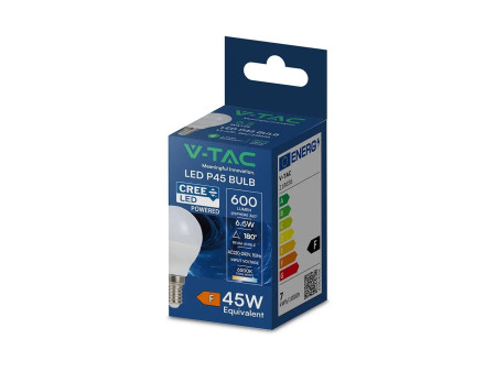 SKU 218646 VT-270 V-TAC PRO Lampadina LED Chip CREE E14 6.5W P45 4000K