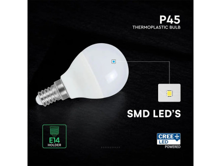 SKU 218646 VT-270 V-TAC PRO Lampadina LED Chip CREE E14 6.5W P45 4000K