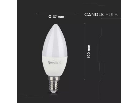 SKU 2754 VT-5114 V-TAC Lampadina LED E14 4,5W Candela Google Home Alexa con App V-Tac Smart Light RGB+2700K-6500K Dimmerabile