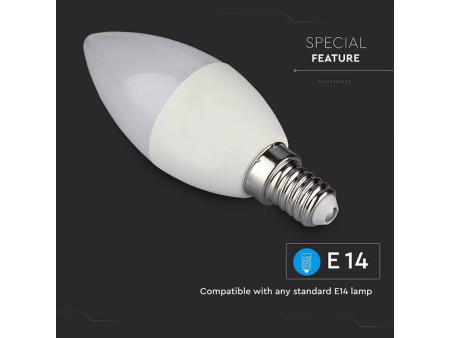 SKU 2754 VT-5114 V-TAC Lampadina LED E14 4,5W Candela Google Home Alexa con App V-Tac Smart Light RGB+2700K-6500K Dimmerabile