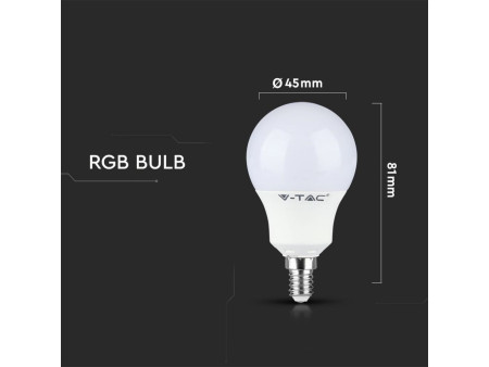 SKU 2777 VT-2234 V-TAC Lampadina LED E14 3,5W P45 con Telecomando RGB + 6400K