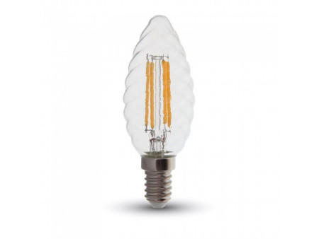 SKU 279 VT-274 V-TAC PRO Lampadina LED Chip Samsung E14 4W Candela Tortiglione Filamento 2700K