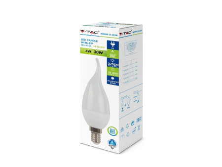 SKU 4164 VT-1818TP V-TAC Lampadina LED E14 4W Candela a Fiamma 2700K