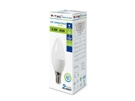 SKU 4258 VT-1855 V-TAC Lampadina LED E14 6W Candela 4000K