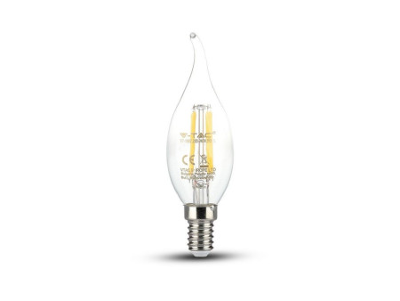 SKU 4302 VT-1997 V-TAC Lampadina LED E14 4W Candela a Fiamma Filamento Incrociato 2700K