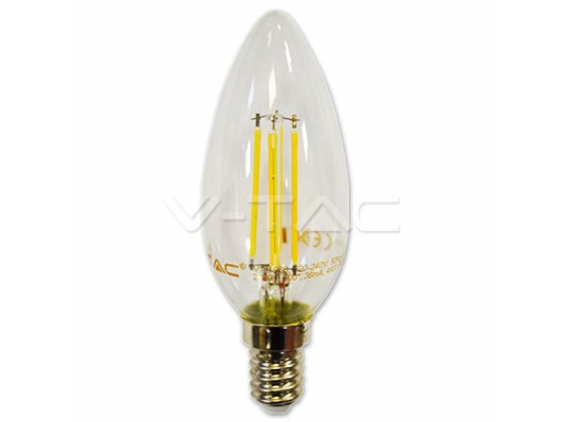 SKU 4365 VT-1986D V-TAC Lampadina LED E14 4W Candela Filamento 2700K Dimmerabile