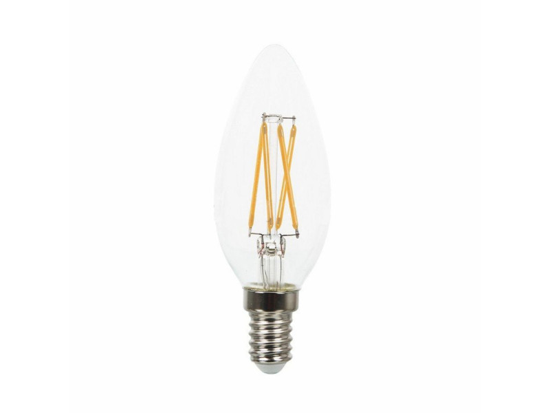 SKU 43651 VT-1986D V-TAC Lampadina LED E14 4W 100LM/W Candela Filamento Incrociato 2700K Dimmerabile