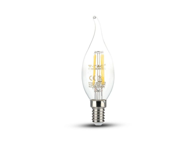 SKU 4429 VT-1997 V-TAC Lampadina LED E14 4W Candela a Fiamma Filamento 4000K