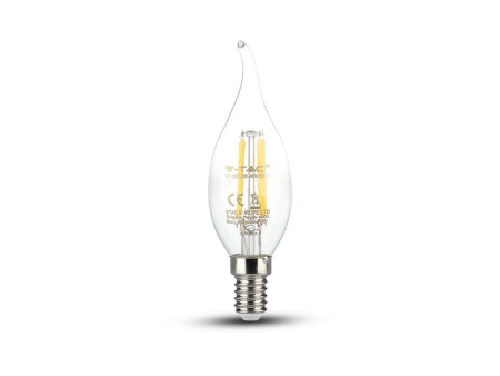 SKU 4430 VT-1997 V-TAC Lampadina LED E14 4W Candela a Fiamma Filamento 6400K