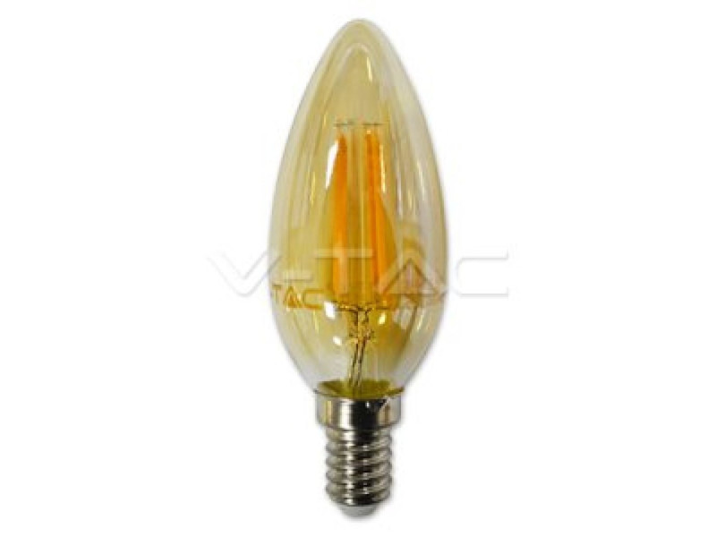 SKU 4462 VT-1982 V-TAC Lampadina LED E14 4W 100LM/W Candela Filamento Ambrato 2200K
