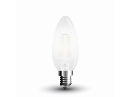 SKU 4475 VT-1936 V-TAC Lampadina LED E14 4W 100LM/W Candela Filamento Satinato 4000K