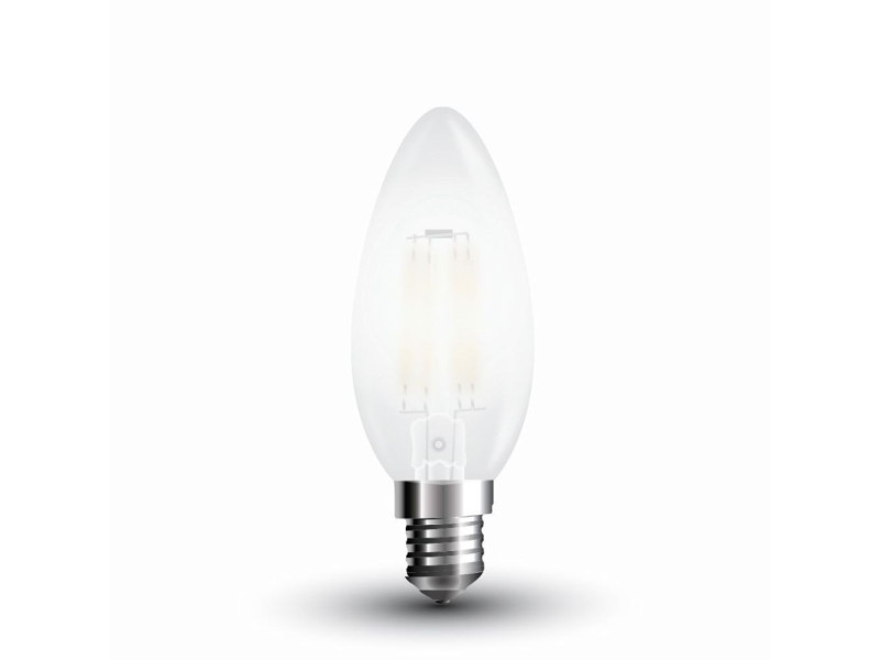 SKU 4475 VT-1936 V-TAC Lampadina LED E14 4W 100LM/W Candela Filamento Satinato 4000K