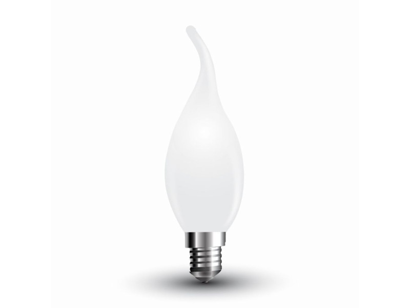 SKU 7106 VT-1927 V-TAC Lampadina LED E14 4W 100LM/W Candela a Fiamma Filamento Bianco 6400K