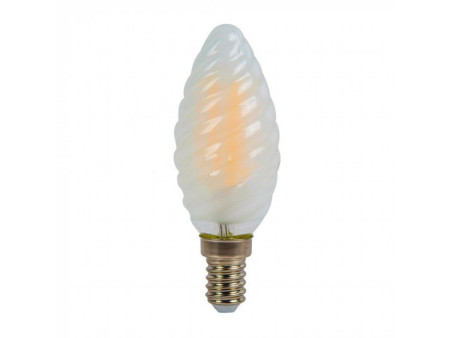SKU 71071 VT-1928 V-TAC Lampadina LED E14 4W 100LM/W Candela Tortiglione Filamento Incrociato Satinato 3000K