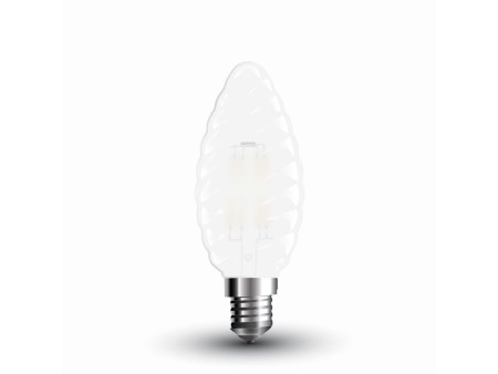 SKU 7108 VT-1928 V-TAC Lampadina LED E14 4W Candela Tortiglione Filamento 4000K