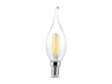 SKU 7114 VT-1949 V-TAC Lampadina LED E14 4W Candela a Fiamma Filamento Ambrato 2200K