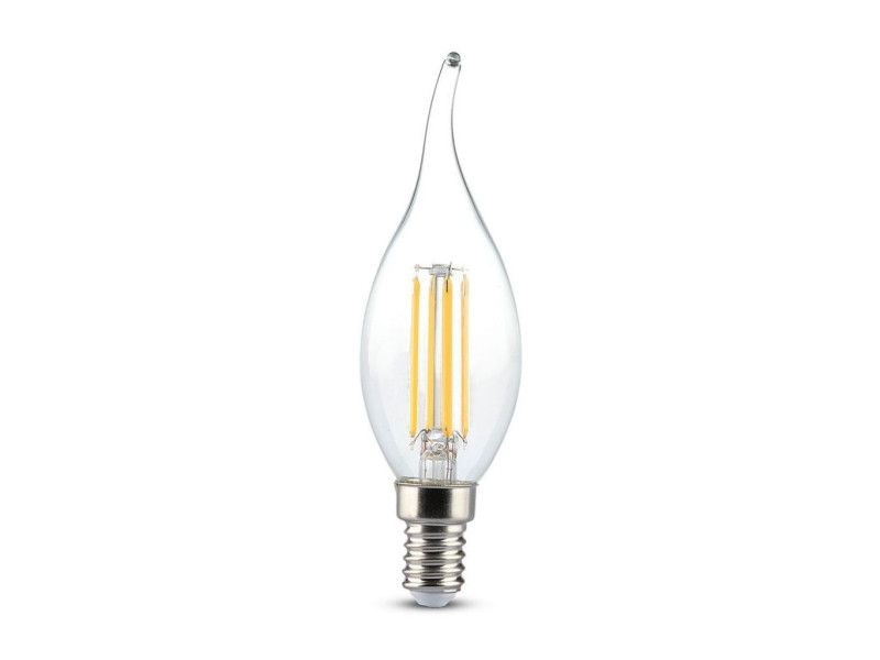 SKU 7114 VT-1949 V-TAC Lampadina LED E14 4W Candela a Fiamma Filamento Ambrato 2200K