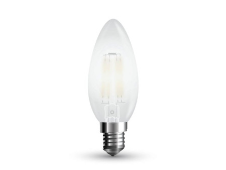 SKU 7176 VT-2056D V-TAC Lampadina LED E14 4W Candela Filamento Satinato 2700K Dimmerabile