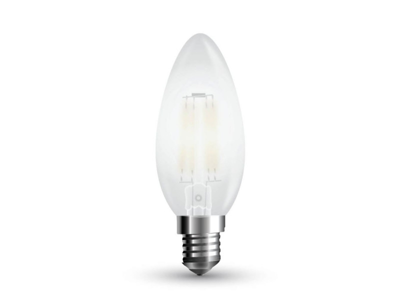 SKU 7176 VT-2056D V-TAC Lampadina LED E14 4W Candela Filamento Satinato 2700K Dimmerabile