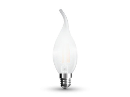 SKU 7177 VT-2056D V-TAC Lampadina LED E14 4W 100LM/W Candela a Fiamma Filamento Satinato 2700K Dimmerabile