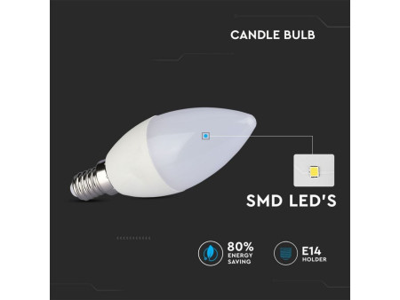SKU 7291 VT-2106-B V-TAC Lampadina LED E14 5,5W Candela 2700K (Blister 2 pezzi)