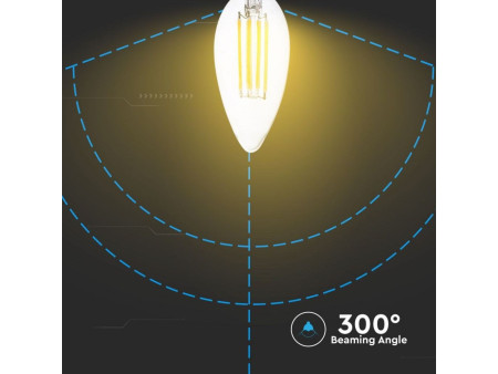SKU 7424 VT-2127 V-TAC Lampadina LED E14 6W Candela Filamento 4000K