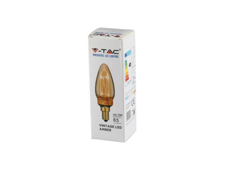 SKU 7472 VT-2152 V-TAC Lampadina LED E14 2W Candela Filamento Ambrato Art 1800Kv